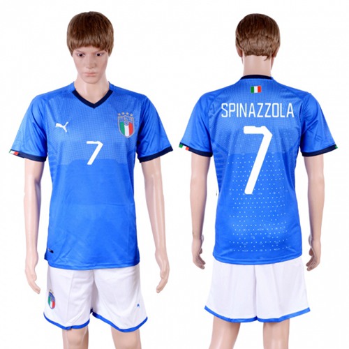 Italy #7 Spinazzola Home Soccer Country Jersey